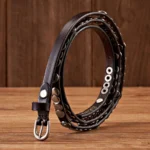 STRAPGLINT™ 1CM Women’s Genuine Leather Rivet Belt – Thin Punk Rivet Strap for Dresses & Jeans 5