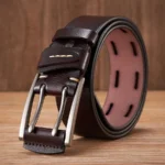 IronMark™ 3.8CM Genuine Leather Men Belt – Double Pin Buckle Cowboy Formal Belt 3