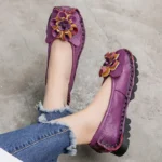 FloraEase™ Women’s Floral Genuine Leather Slip-On Flats | Spring & Autumn Casual 5