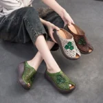 FLORAFLARE™ Peep‑Toe Cut‑Out Wedge Sandals 4