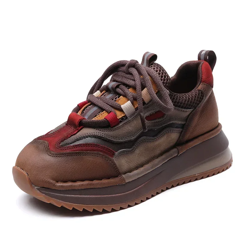 UrbanStride™ Women’s Cow Suede Chunky Sneakers – 4cm Ankle Platform Boots 3