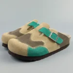 SpringSoul™ Women’s Mixed‑Color Cow Suede Boston Clogs - Genuine Leather Cork Slippers 3
