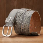 STARGRIT™ Punk Rock Rivet Belt – 3.7CM Wide Sequin Belt for Women 6