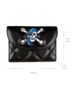 SpookCharm™ Halloween PU Trifold Purse - Skull & Crossbones Women’s Wallet 4