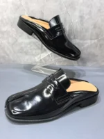 TabiLux™ Custom Black Tabi Sandals for Men – Designer Split Toe Flat Summer Shoes 3