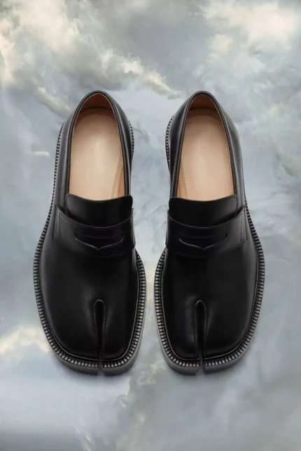 Men’s Tabi Slip-On Loafers – Split Toe Thick Sole Casual Leather Shoes 2