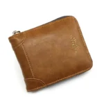 ClassicVault™ Vintage Zipper Wallet for Men – PU Leather Short Coin & Card Holder Purse 6