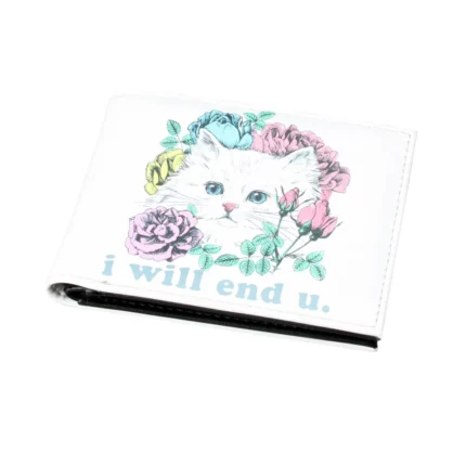Kawaii Cat Wallet for Women – Slim Cartoon Bifold Purse with Card & Photo Holder 2