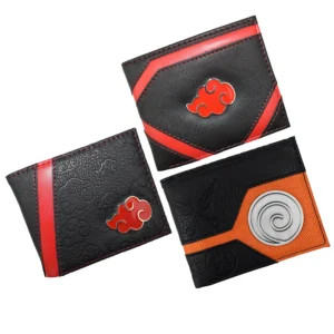 ShinobiSteel™ Naruto Wallet – Metal Crest Bifold Anime Purse with Zipper Pocket 1