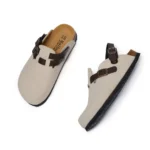 CorkEase™ Women's Mary Jane Summer Cork Slippers – Summer Cow Suede Flat with EVA Sole 3