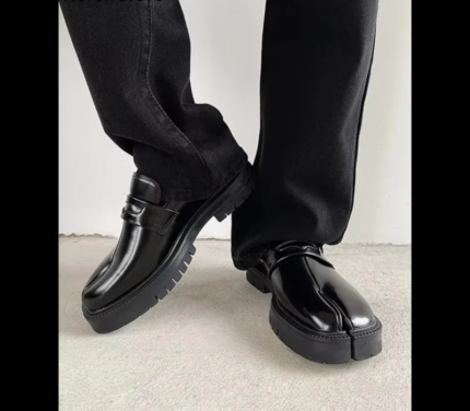 Unisex Tabi Loafer Shoes – Split Toe Genuine Leather Casual Footwear with Thick Sole 2