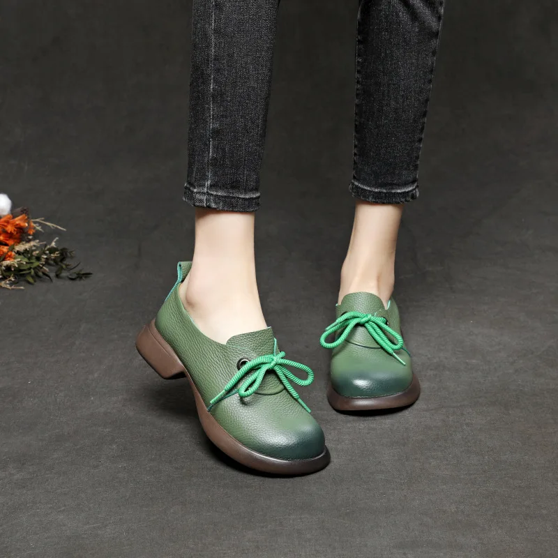 SoleCraft Nomad™ | Women’s 3cm Genuine Leather Ethnic Moccasin Loafers – Handmade Round Toe Flats for Summer & Autumn 6