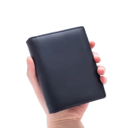 Genuine Leather RFID Wallet for Men – Vertical Short Wallet with Coin & Card Holders 2