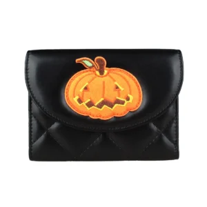 PatchPumpkin™ Women’s Halloween Wallet – Trifold PU Purse with Pumpkin Embroidery 1