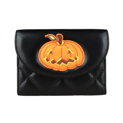 PatchPumpkin™ Women’s Halloween Wallet – Trifold PU Purse with Pumpkin Embroidery 1