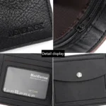 UrbanSlim™ Slim PU Leather Wallet for Men – Short Fashion Card Holder with Coin Pocket & Photo Slot 4