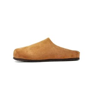 Cleanfit™ Men's Grey Cow Suede Summer Slippers – Minimalist Outdoor Mule Sandals