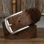 VIPERCRAFT™ 3.8CM Serpentine Leather Belt – Genuine Cowskin Men’s Retro Fashion Belt 1