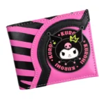KuromiCharm™ Sanrio Kuromi Wallet – Cute Metal Design Short PU Purse with Zipper Pocket 1
