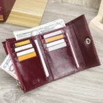 Bellvère™ Genuine Leather Short Wallet – Compact Luxury Women’s Purse with Card & Coin Holder 2