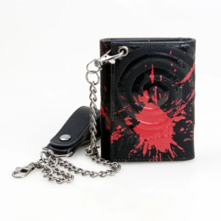 IronThread™ Men’s Trifold Wallet with Chain – Embroidered Cartoon Print PU Card Clip 1