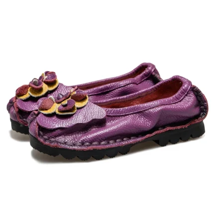 FloraEase™ Women’s Floral Genuine Leather Slip-On Flats | Spring & Autumn Casual 2