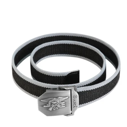 NAVYFORCE™ Tactical Canvas Belt for Men – NAVY SEAL Buckle Military Army Waist Strap 2