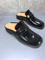 TabiLux™ Custom Black Tabi Sandals for Men – Designer Split Toe Flat Summer Shoes 4