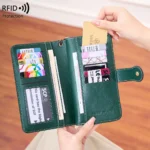 Vaultory™ RFID Unisex Long Wallet – Vintage Brushed Fabric Anti-Theft Large Capacity Clutch 3
