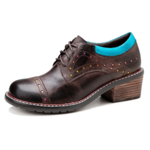 TribalSole Artisan™ | Women’s 5cm Ethnic Embossed Chunky Cow Leather Moccasins