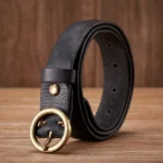 AURABELT™ 2.5CM Genuine Girls Cowhide Leather Belt – Copper Buckle Slim Belt for Women 4