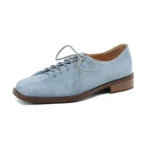 MetroCharm™ Women’s Real Leather Lacé‑Up Plus‑Size Oxford Pumps – Thick Square Heels 5