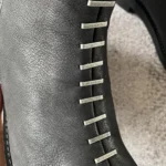 VANTEDGE™ Custom Handmade Rivet Patchwork Leather Motor Boots - Custom Leather Rivet Motor Boots for Men & Women 6