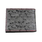 SkullMark™ Double Fold Wallet – Unisex PU Credit Card Holder with Skull Design 2