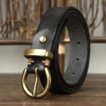 LADYNATURE™ 2.8CM Genuine Leather Women Belt – Retro Copper Buckle for Jeans & Dresses 1
