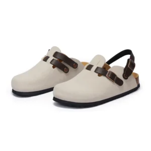 CorkEase™ Women's Mary Jane Summer Cork Slippers – Summer Cow Suede Flat with EVA Sole 1