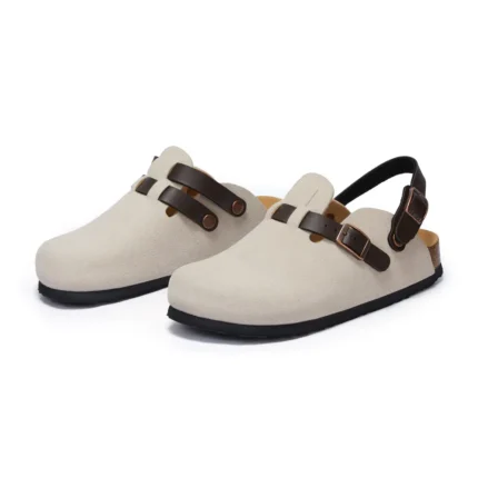 CorkEase™ Women's Mary Jane Summer Cork Slippers – Summer Cow Suede Flat with EVA Sole 1