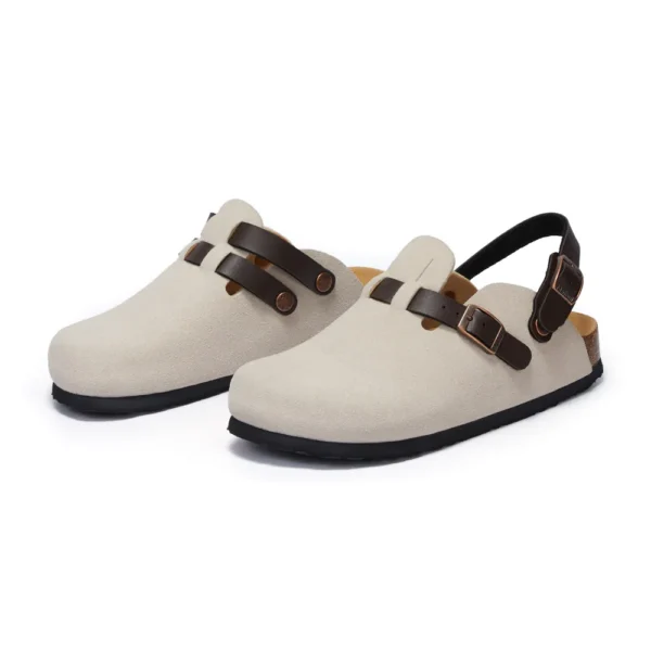 CorkEase™ Women's Mary Jane Summer Cork Slippers – Summer Cow Suede Flat with EVA Sole 1