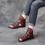 AquilaStrap™ Women’s Handmade Cowhide Gladiator Zipper Sandals 1