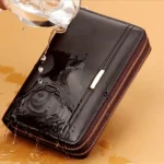 Men’s Long PU Leather Clutch Wallet – Large Zipper Purse with Phone & Card Holder 4