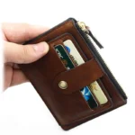 SlimCore™ Slim PU Leather Wallet for Men – Card Holder with Zipper Coin Pocket & Minimalist Design 3