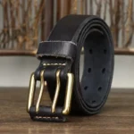 IronHide™ 3.8CM Handmade Men Leather Belt – Copper Buckle Vintage Cowhide Jeans Belt 6