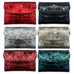 CrocLustre™ Women's Metallic Leather Short Wallet – Crocodile Pattern Genuine Cowhide Purse 2