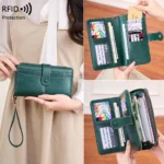 Vaultory™ RFID Unisex Long Wallet – Vintage Brushed Fabric Anti-Theft Large Capacity Clutch 1