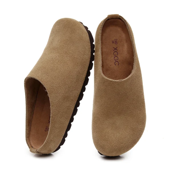 ComfortCork™ Women’s Anti‑Slip Leather Cork Footbed Clogs with Arch Support 2