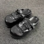 PleatCraft™ Unisex Pleated Cowhide Mules – Summer 2025 Collection 1
