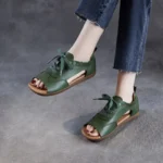 Solevita™ Women's Retro Genuine Leather Roman Sandals 3