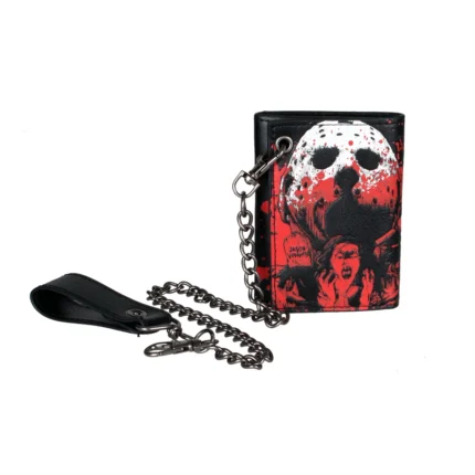 ReaperChain™ Horror Hip Hop Wallet with Chain – Trifold PU Leather Halloween Wallet for Men 1