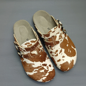 HoofPrint™ Women’s Horsehair Cork Clogs Sandals with Arch Support Classic Genuine Leather Slip on Outdoor Slippers