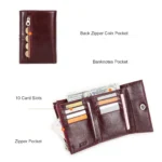 Bellvère™ Genuine Leather Short Wallet – Compact Luxury Women’s Purse with Card & Coin Holder 4